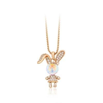 Jewelry Animal Series Cute Cartoon Fashion Exquisite Rabbit Diamond 18K Gold-Plated Crystal Necklace