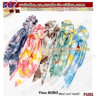 Fashion Girl Multi Print Elastic Color Graffiti Hair Scrunchies Hair Tie Long Scarf Scrunchies for Women Birthday Gift (P1001)