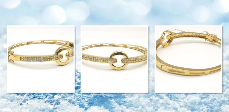 Sterling Silver Bracelet Gold Plated Women Adjustable Cuff Bangle