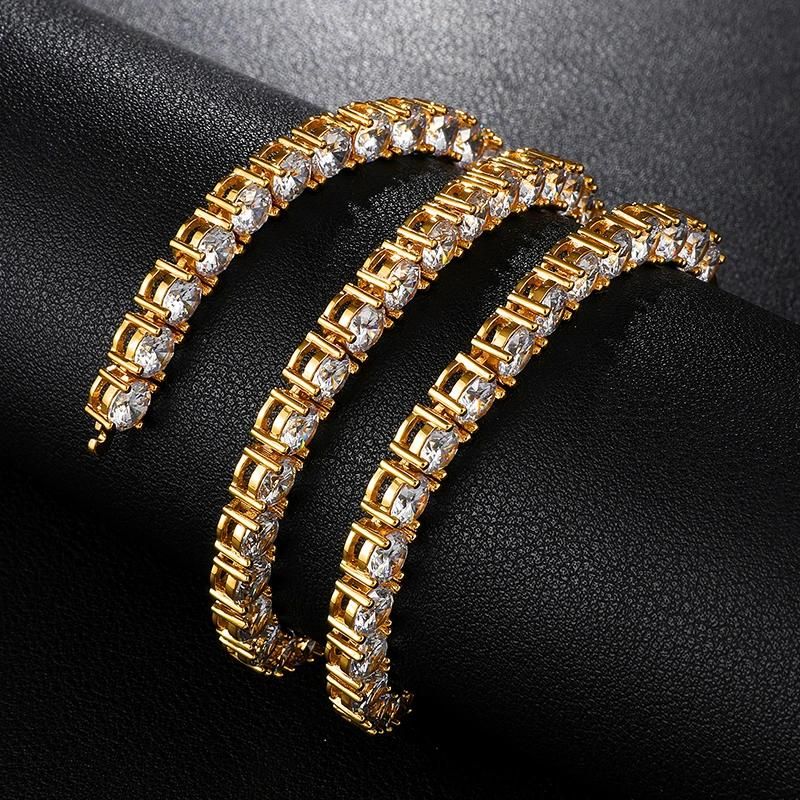 4mm Shiny Zircon Electroplated Copper Alloy Crystal Necklace