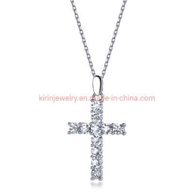 Trendy Popular Jewelry 925 Sterling Silver Necklace Cross Pendant Necklace for Women
