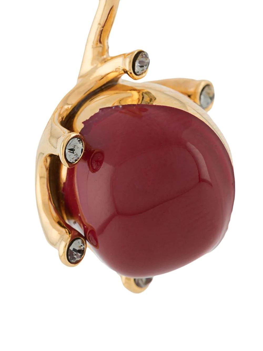 Fashion Simple Red Gemstone Temperament Earrings Jewelry