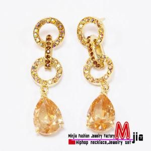 Zinc Alloy Drop Earring with Fully Rhinestones (b-12)