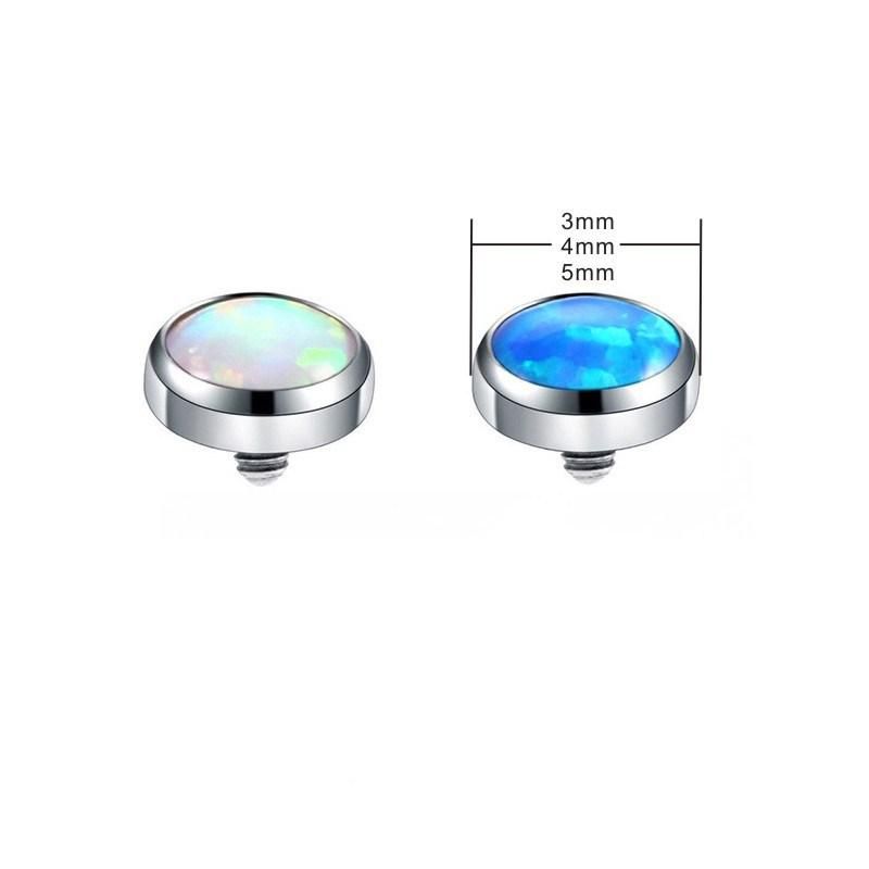 Titaniumg23 Dermal Anchor Opal Tops 3mm 4mm 5mm Body Piercing Jewelry