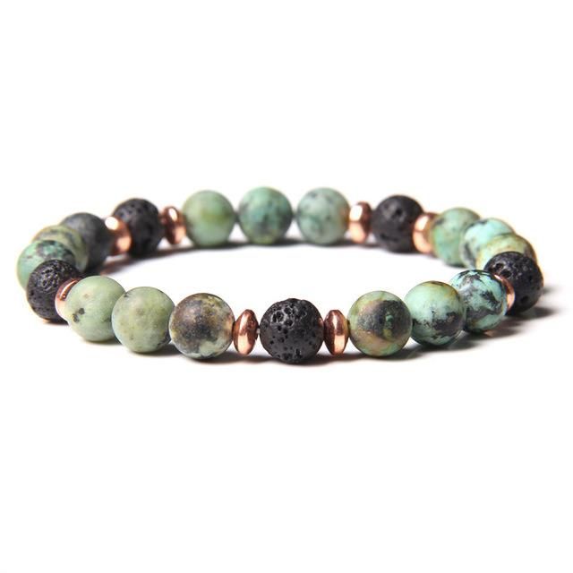 Natural 8mm Gorgeous Semi-Gem Healing Crystal Stretch Beaded Bracelet for Both Men and Women