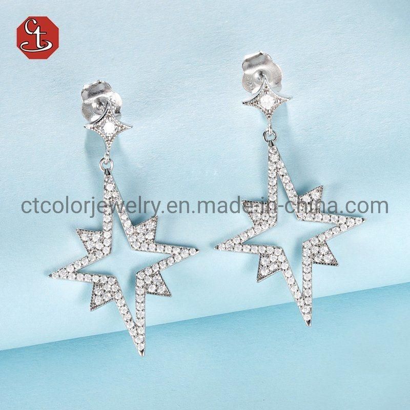Heavy Metal Design Earrings Hip Hop Big Silver or Brass Earring for Ladies Jewerly
