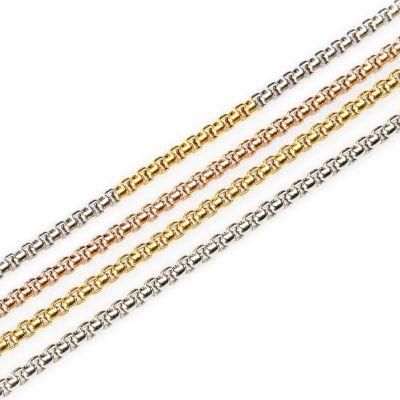 18K Realgold Plated Luxury Not Allergic Not Rust Square Rolo Stainless Steel Chains for Bag Accessories Glass Accessories