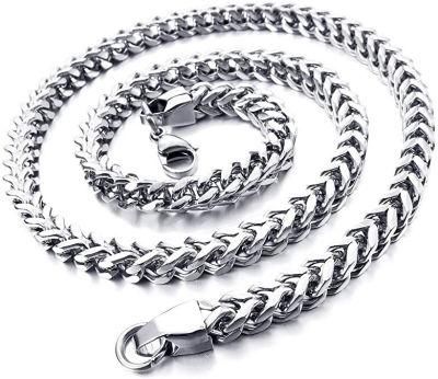 Foxtail Chain Necklace for Men Women Stainless Steel Cuban Link Chain Necklaces Jewelry