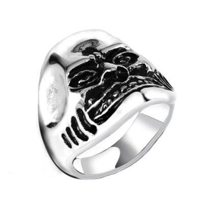 New Fashion Stainless Steel Ghost Head Skull Head Bar Ring