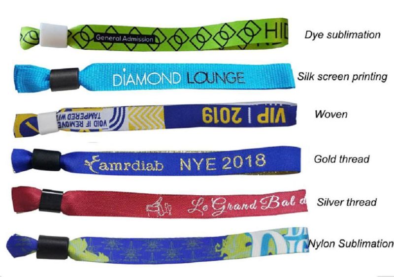Colorful Customized Woven Wristband Bracelet for Event with Oval Locking