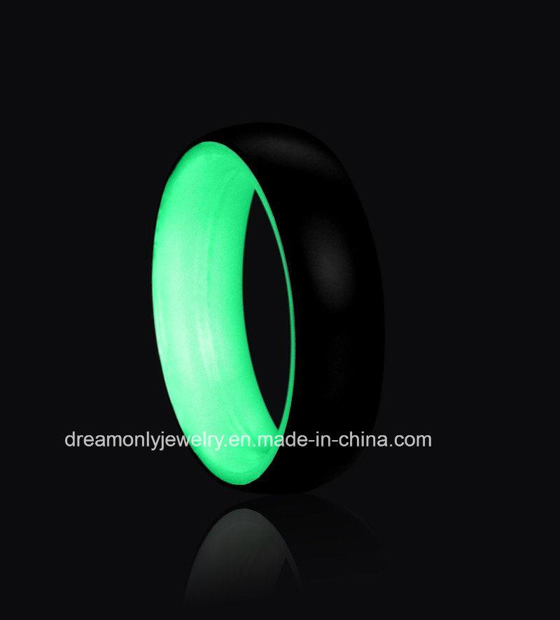 Green Luminous Carbon Fiber Ring Glow in The Dark Rings