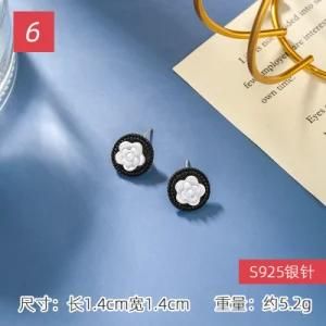 2021 Trendy Hot Sale Guangzhou Big Hoop Druzy Diamond Silver 925 Chain Custom Korean Drop Earrings
