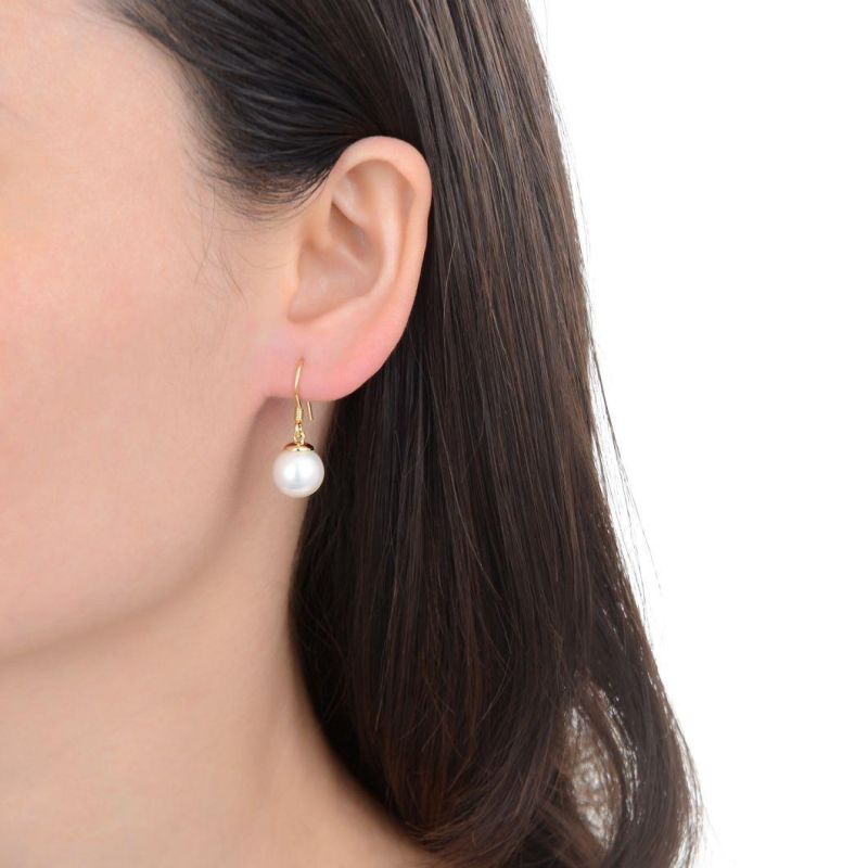 Classic Style 925 Sterling Silver Pearl Hook Earring