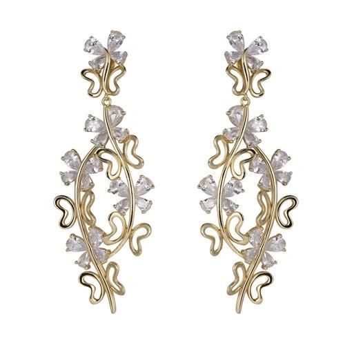 Luxury Wholesale Jewelry Fan-Shaped Wedding Silver Earring