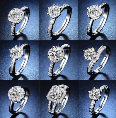 Women&prime;s Six Claw One Carat Imitation Moissanite Stone Ring