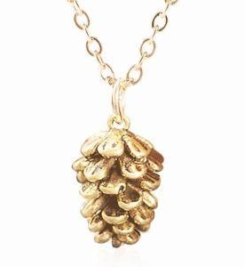 Wholesale Fashion New Simple Stainless Steel Pine Nut Plant Specimen Pendant Necklace, Fashion Jewelry
