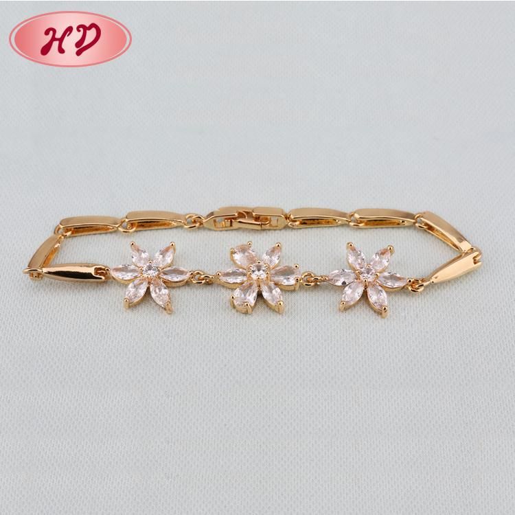 Fashion Women Bracelet 18K Gold Color Jewelry Zircon Bracelet for Ladies