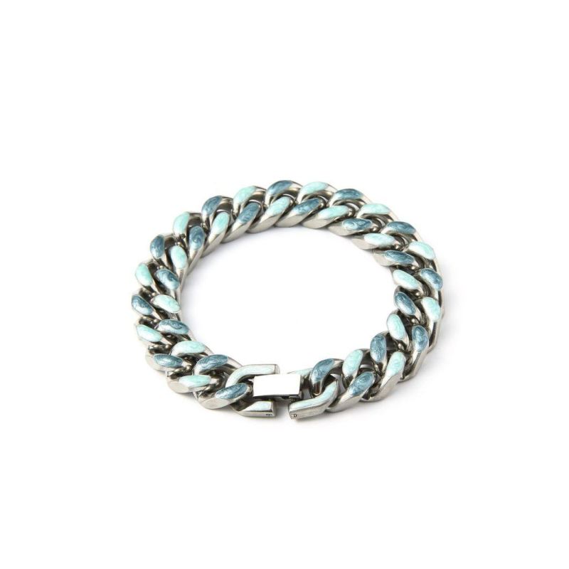 Manufacturer Custom Hip Hop Jewelry High Quality Waterproof New Arrivals Cuban Jewellery Stainless Steel Bracelet Couple Jewelry