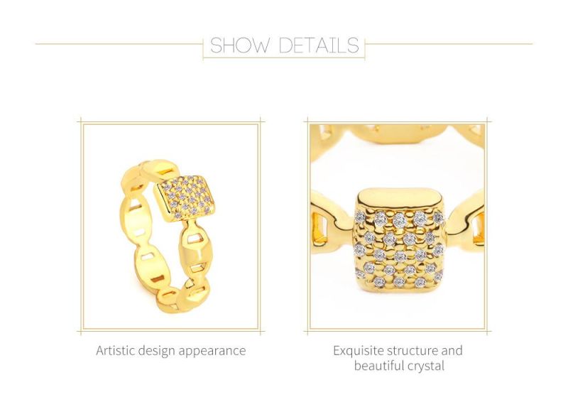 Popular Copper Wedding Jewelry Fashion CZ. Stone Finger Ring