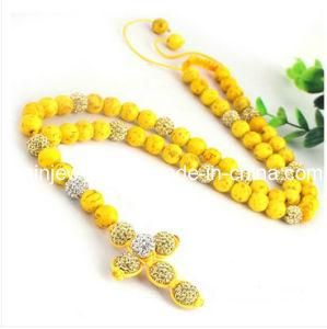 Yellow Gemstone Shamballa Beads 8mm 10mm 12mm 14mm Necklace CZ Crystal (PN-116)