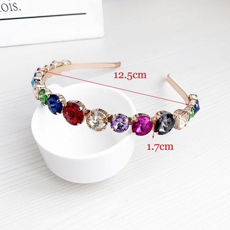 Wholesale Fashion Bling Rhinestone Glass Stone Metal Hair Jewelry Headband for Girl 2022