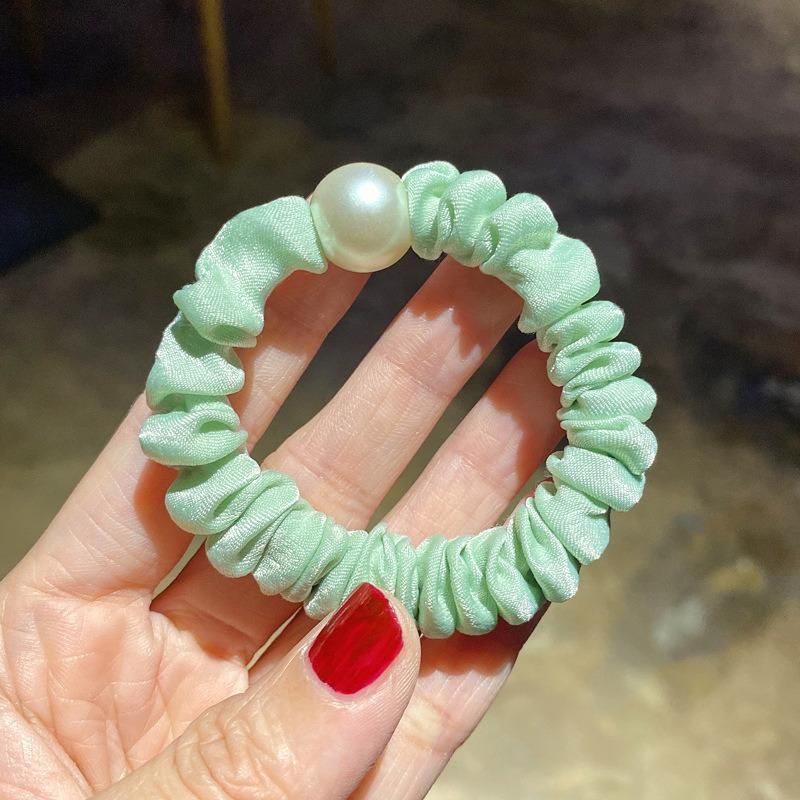 New Korean-Style Rubber Bands Adorn Pearls Scrunchies