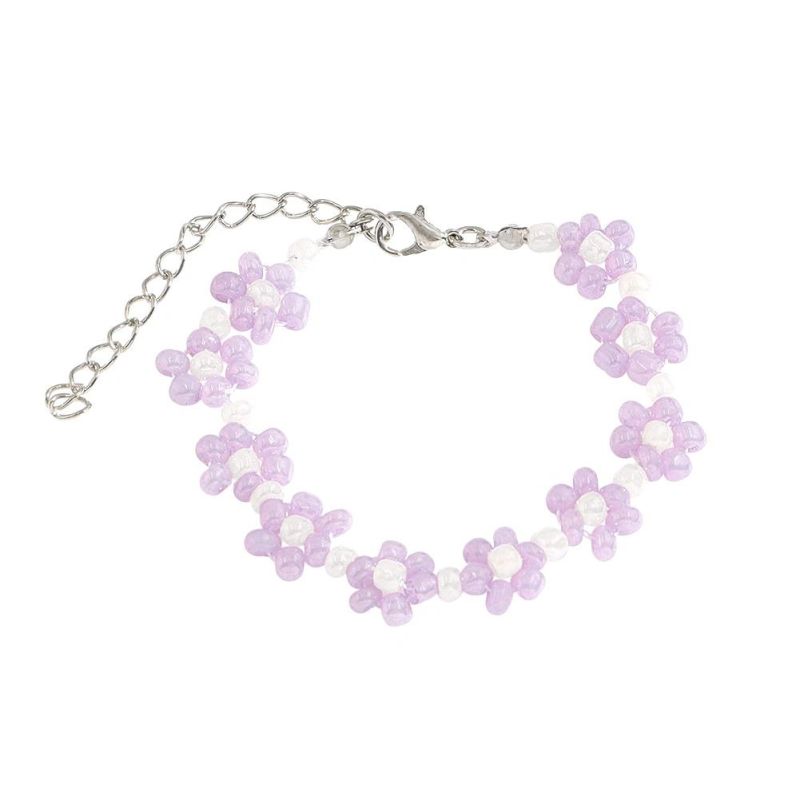 Fashion Jewelry Floral Bracelet Small Daisy Rice Bead Bracelets