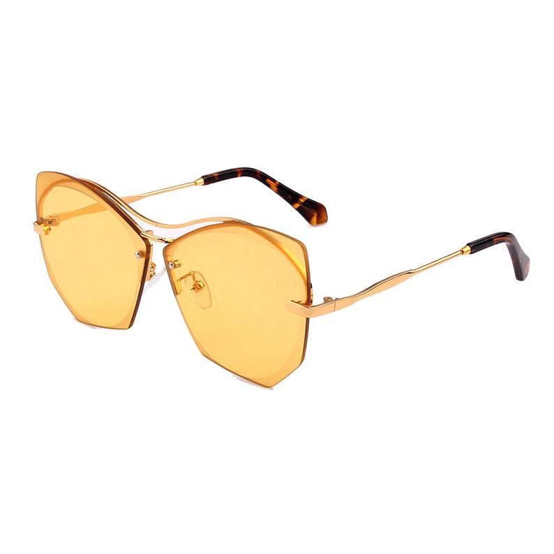 2019 Factory Directly Metal Fashion Sunglasses with Brown Lens
