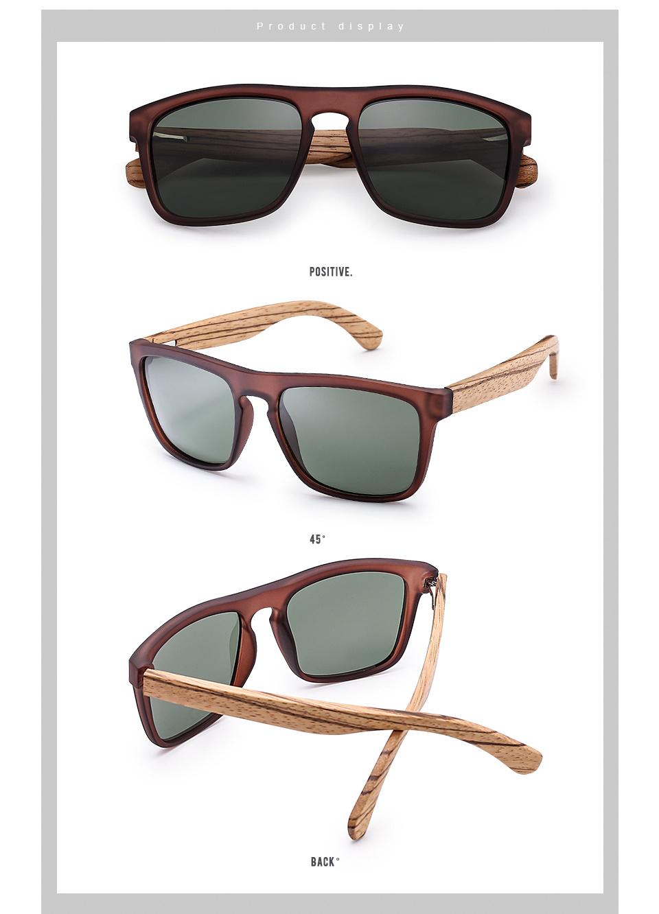 Hot Selling High Quality Cheap Fashion PC Frame Wood Temple Polarized Bamboo Sunglasses