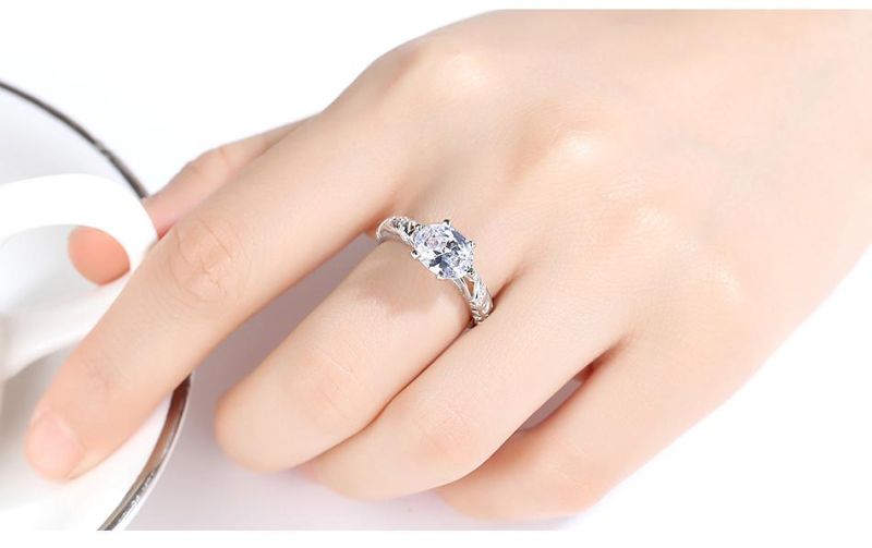 Luxurious Princess Solid 925 Sterling Silver Women Engagement Rings