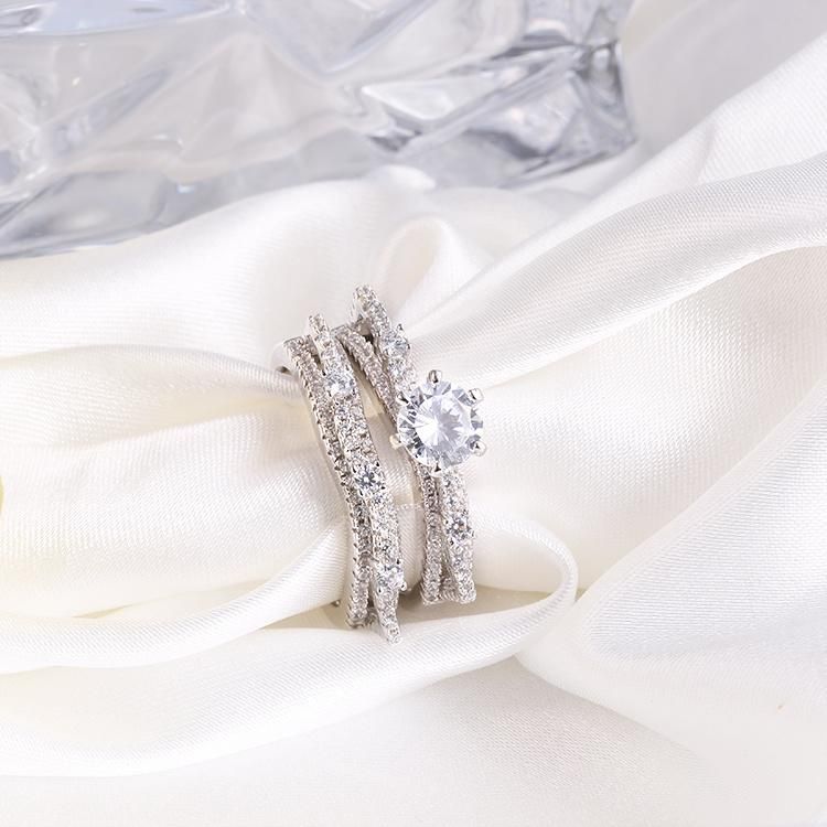 Fashion Accessories 925 Silver Factory Wholesale Women Trendy Moissanite Luxury Elegant CZ Jewellery Beauty Ring