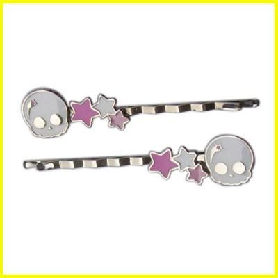 Enameled Metal Alloy Star and Skull Hair Ornament