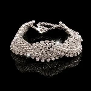 Fashion Zinc Alloy Bangle Crystal Bracelet