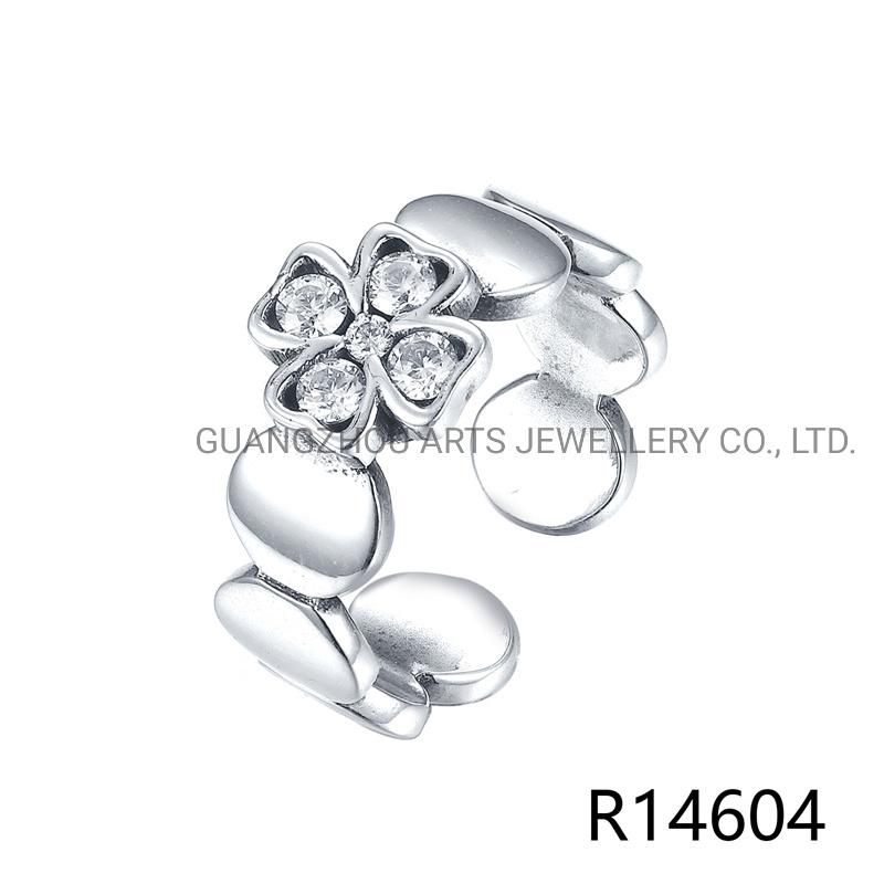 Fashion Jewelry Four Leaves Clover Ring 925 Sterling Silver Jewelry