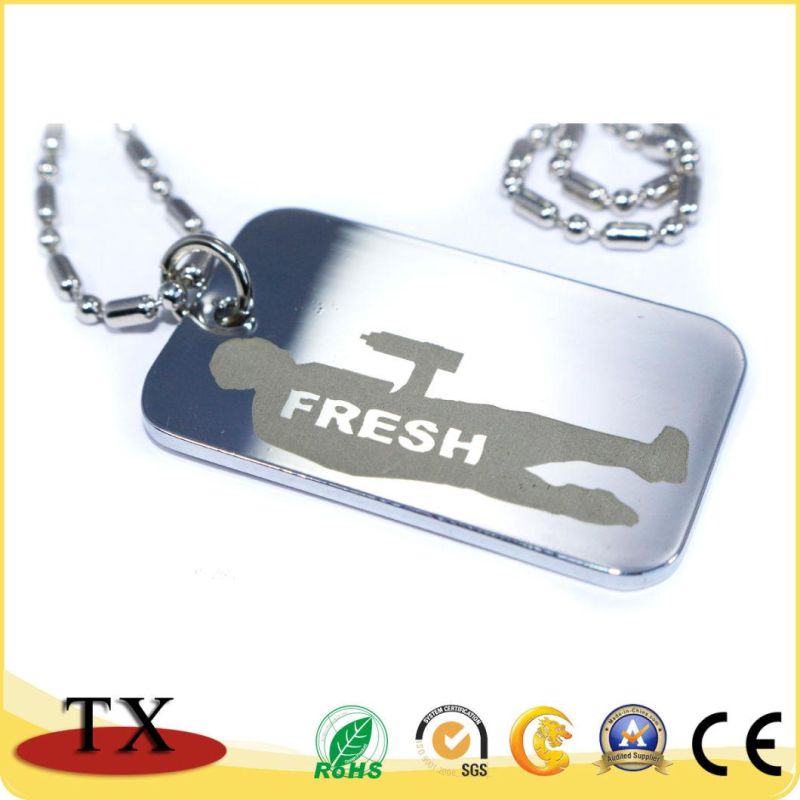 Custom Fashion Metal Pendant Necklace Dog Tag with Ball Chains