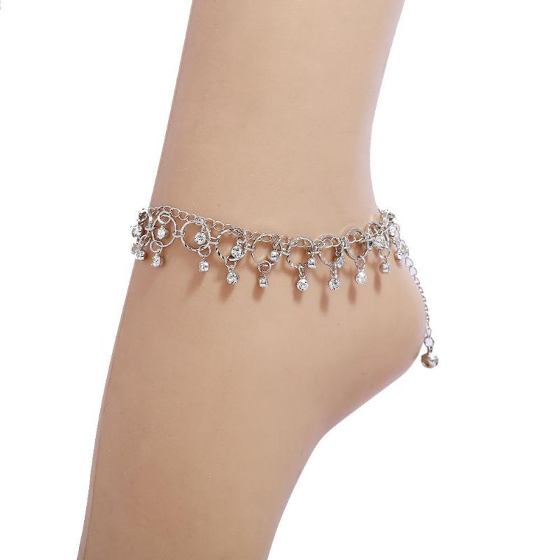 New Jewelry Fashion Beach Dance Yoga Anklet Simple Rhinestone Tassel Foot Ornaments for Women
