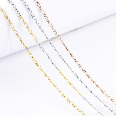 Gold Plated jewelry Figaro Chain Long and Short for Fashion Pendant Necklace Bag Accessories Design