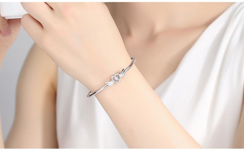 Fashion Jewelry Zircon Bracelet One Size Angel Heart Chain