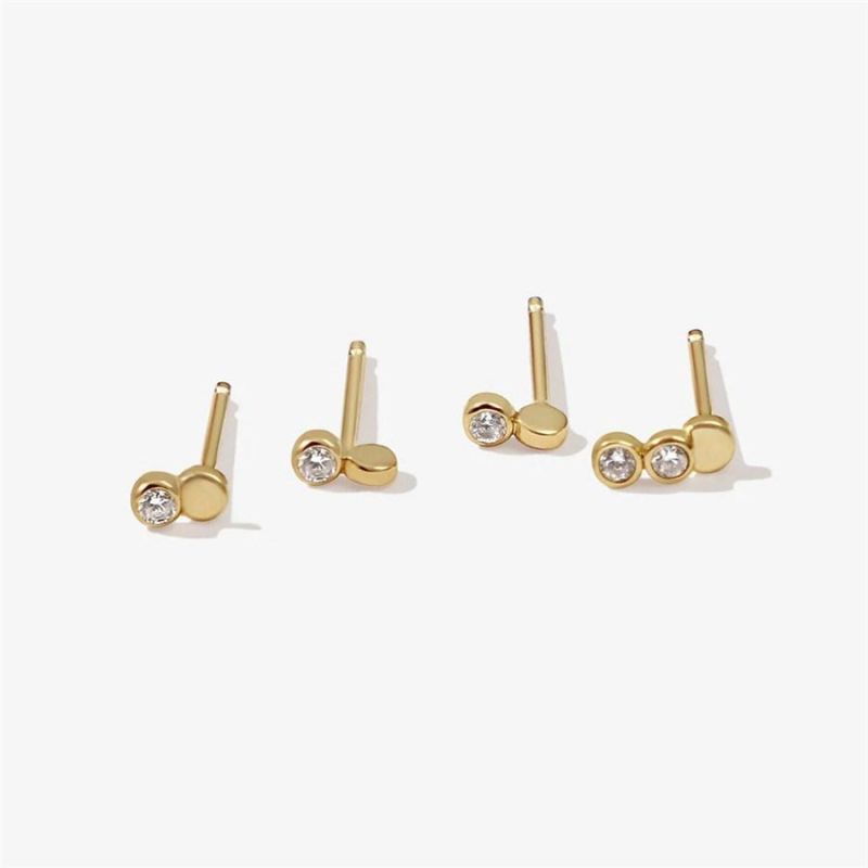 14K Gold Plated Sterling Silver, Crystal Cubic Zircon Thorn Earring Set