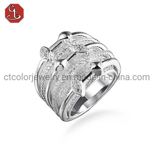 Fashion Jewelry Luxury 925 Sterling Silver Heart Jewelry Rings