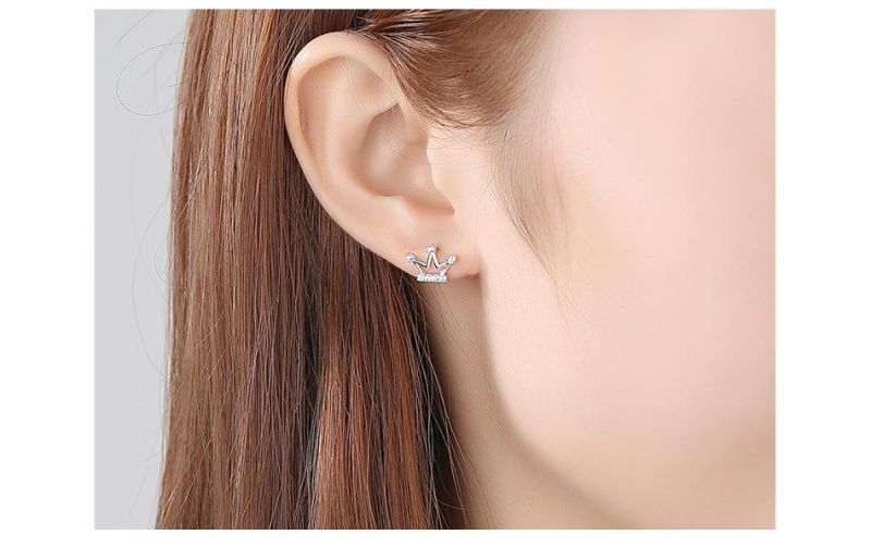 Hot-Selling Earrings S925 Sterling Silver Earrings Jewelry Crown Silver Studs