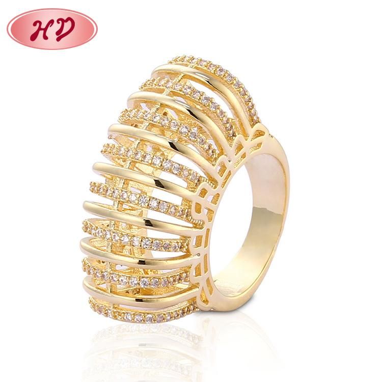 Fashion Women 18K Gold Plated Silver Stainless Steel Engagement Wedding Finger Rings Jewelry Design