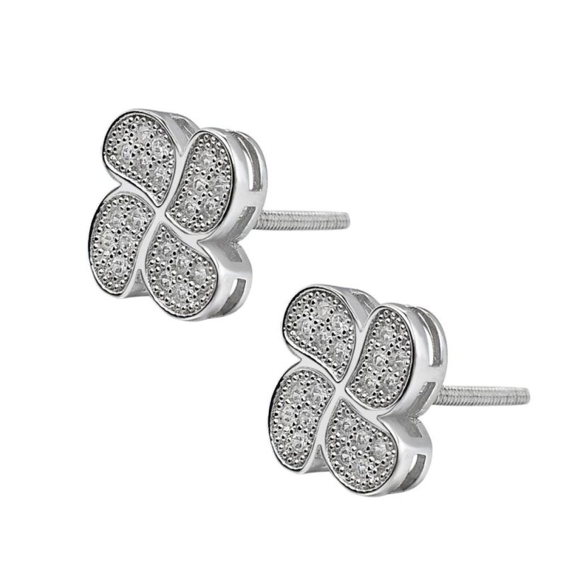 Studs Earrings Diamond Square Cubic Zirconia Earrings Jewelry