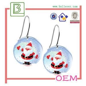 Resin Santa Type Hook Earrings