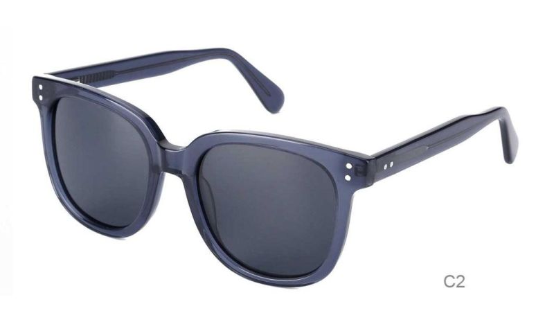 Italian Acetate Retro Vintage Women Square Big Framed Rectangle Sunglasses