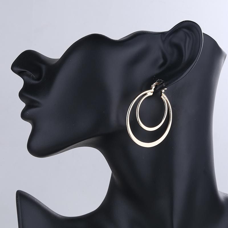 Costume Jewelry Brass Copper Alloy Circle-Shaped Earrings for Youth