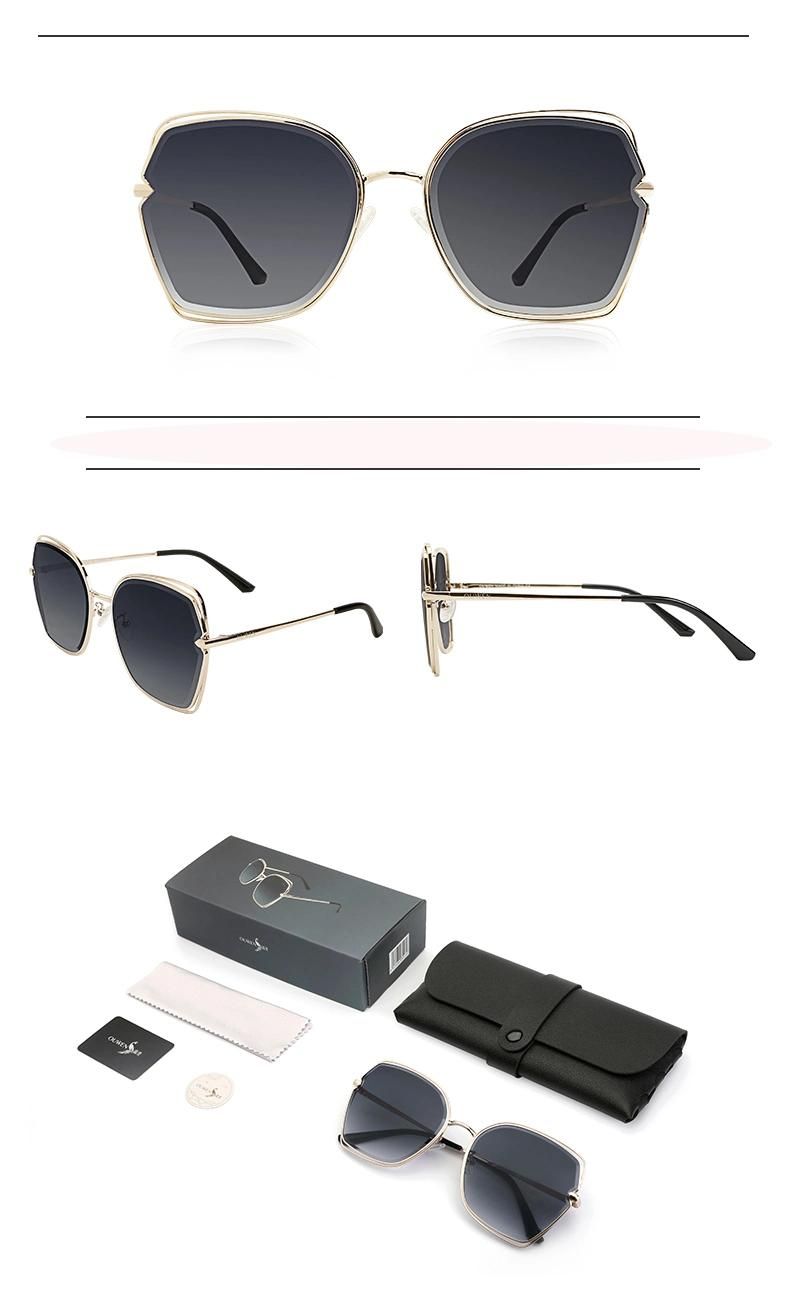 Blue Block Superhot Eyewear 2020 UV400 Oversized Shades Sun Glasses Women Female Lady Metal Sunglass