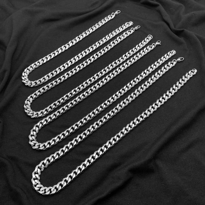 Manufacturer Custom PVD Stainless Steel Jewelry High Quality Waterproof Mens Jewellery Simple Trendy Mens Chain Cuban Necklace