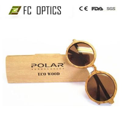 Wooden Design Retro Sunglass with Wood Case
