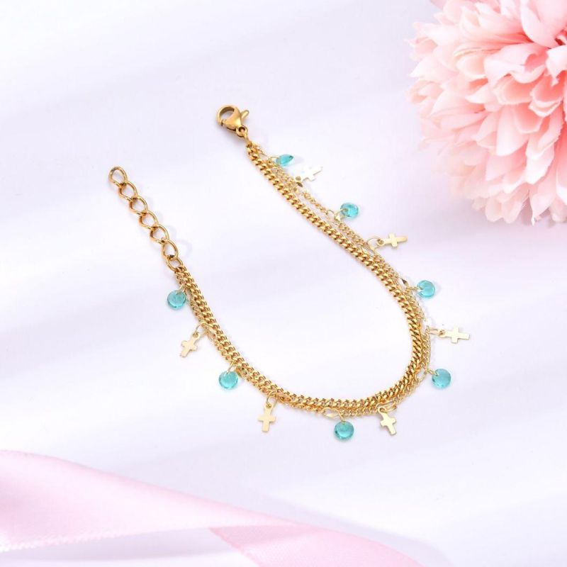 Delicate Chain Stacking Bracelet for Women with Gold Layering Bracelet for Gift